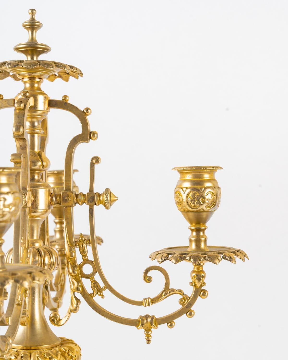 A Large Pair Of Vienna Porcelain And Gilt Bronze Candelabras, 19th Century. photo buy