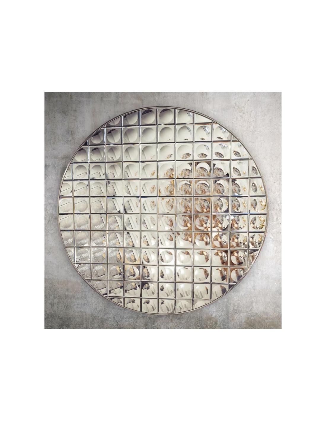 Round Faceted Witch Mirror With Infinity Effect, 20th Century. photo for sale