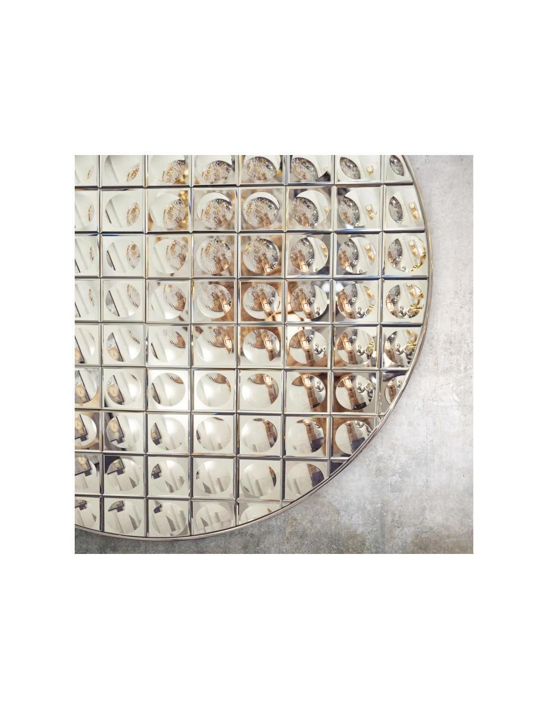 Round Faceted Witch Mirror With Infinity Effect, 20th Century. photo Home Decor
