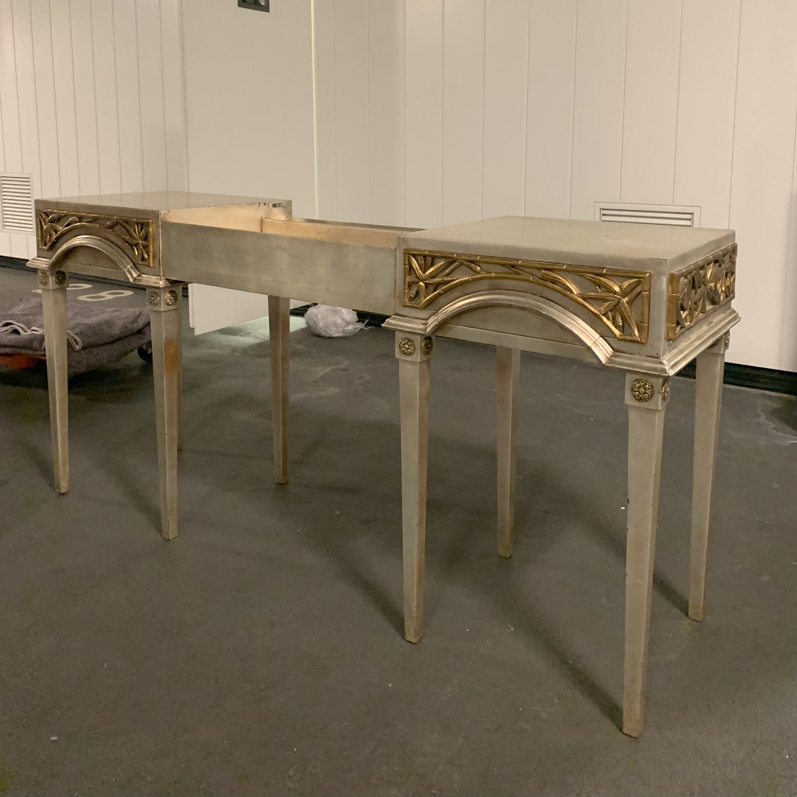 Gilt Hollywood Regency Dressing Table By James Mont, USA, 1950s photo for sale