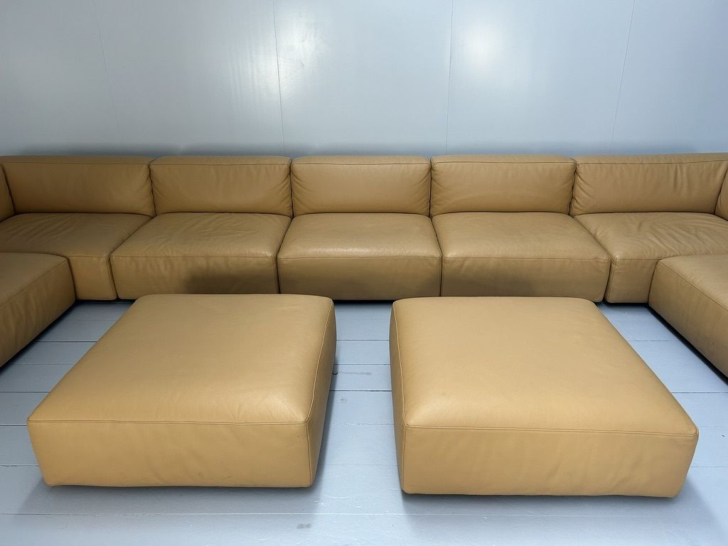 Furniture Cassina “271 Mex Cube” 10 Seat Sectional Sofa – In “Cat Z” Brown Leather photo