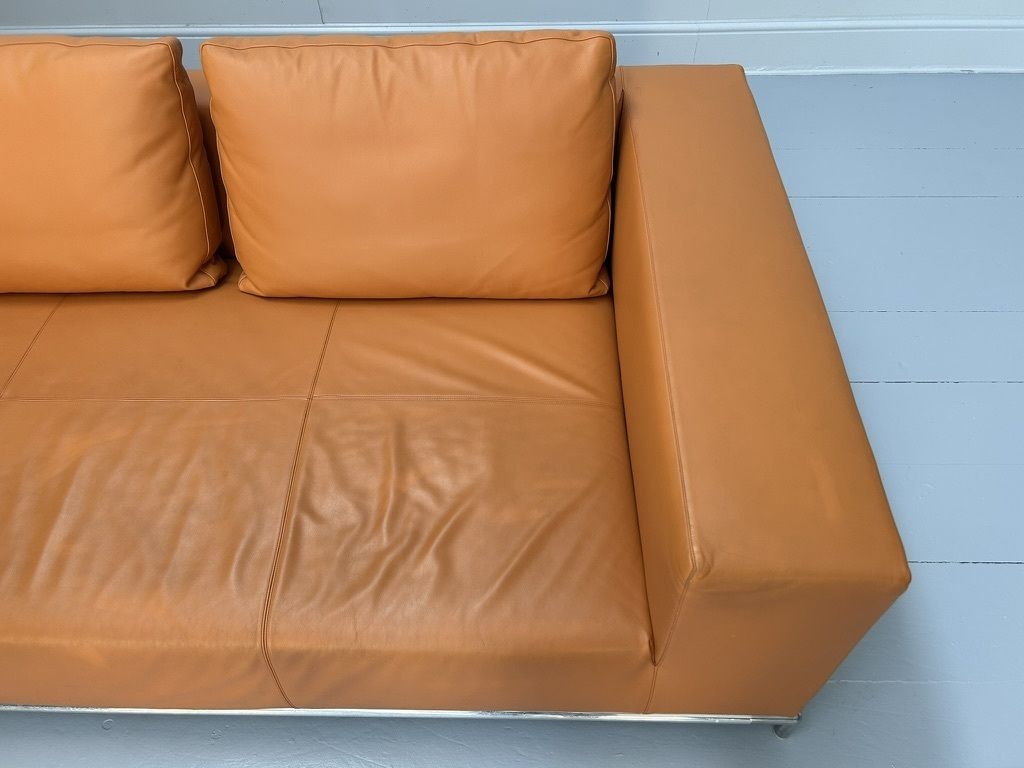 Furniture B&B Italia “George” L Shape Sofa – In Orange “Gamma” Leather photo