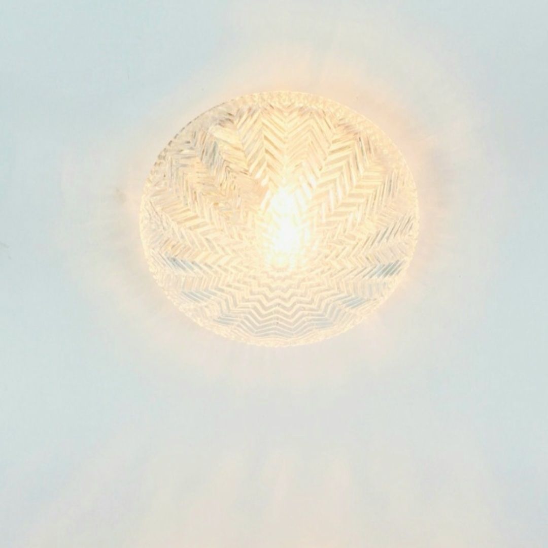 Mid Century Geometric Glass Ceiling Light From Limburg, Germany, 1970s photo vinterior