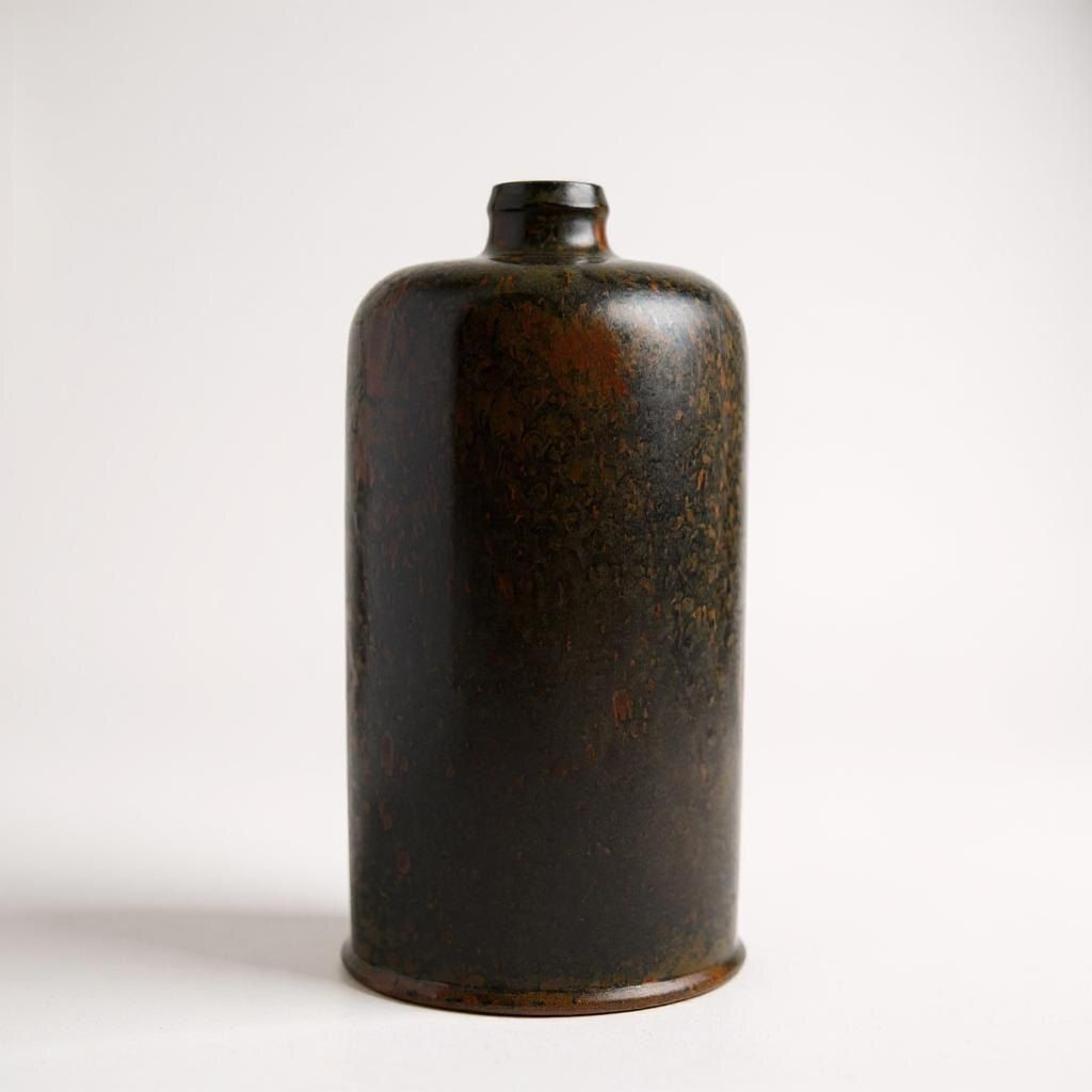 Ceramic Vase Model 216 In Orange / Brownish Colors By Nathalie Krebs For Saxbo From 1940s