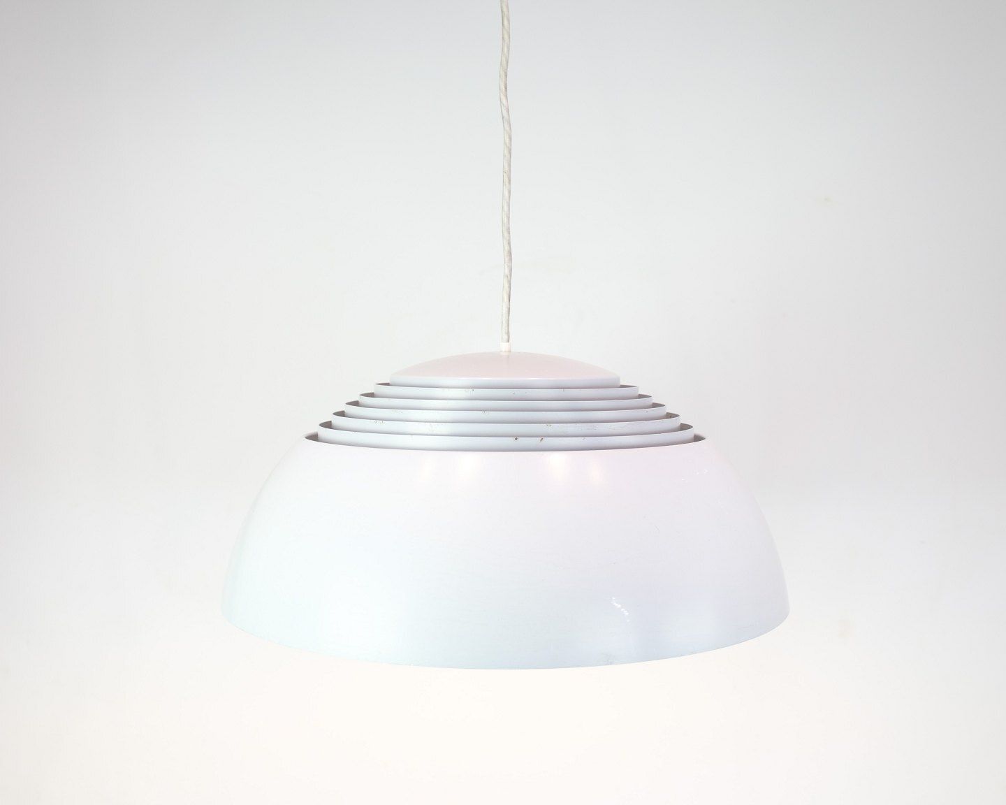 Gray Aj Royal Pendant In Aluminum & Steel  By Arne Jacobsen For Louis Poulsen From 1960s photo buy