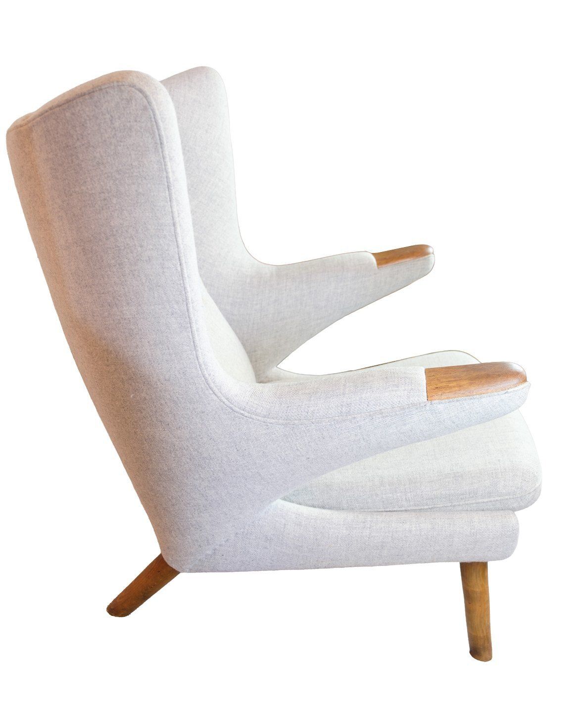 Papa Bear Chair Model Ap 19 In Light Gray Hallingdal Fabric & Teak By Hans J. Wegner Pp Furniture photo vinterior
