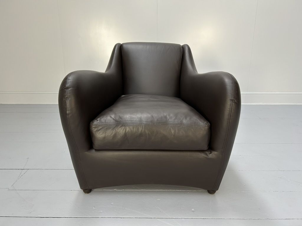 Pair Of Scp Matthew Hilton “Balzac” Armchairs & Ottoman – In Nubuck Leather photo vintage