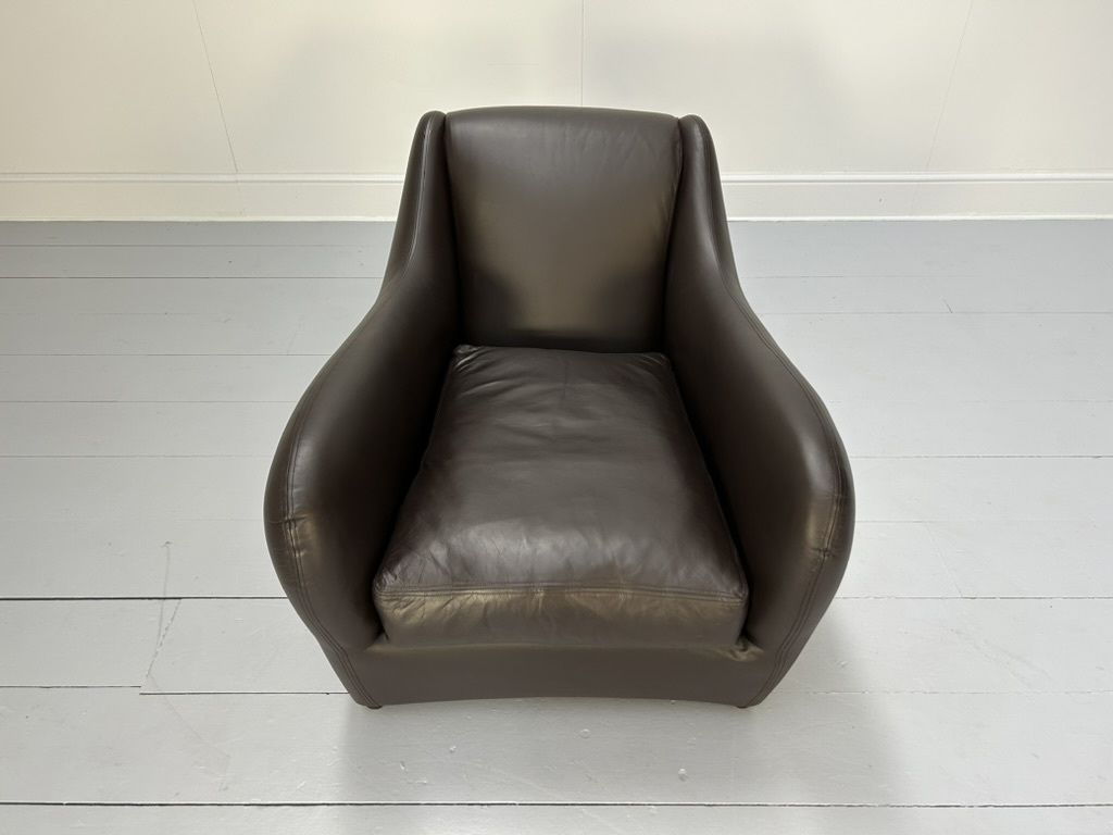 5900.0 Pair Of Scp Matthew Hilton “Balzac” Armchairs & Ottoman – In Nubuck Leather photo