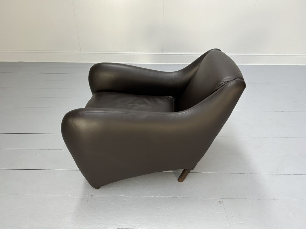 photo buy Pair Of Scp Matthew Hilton “Balzac” Armchairs & Ottoman – In Nubuck Leather