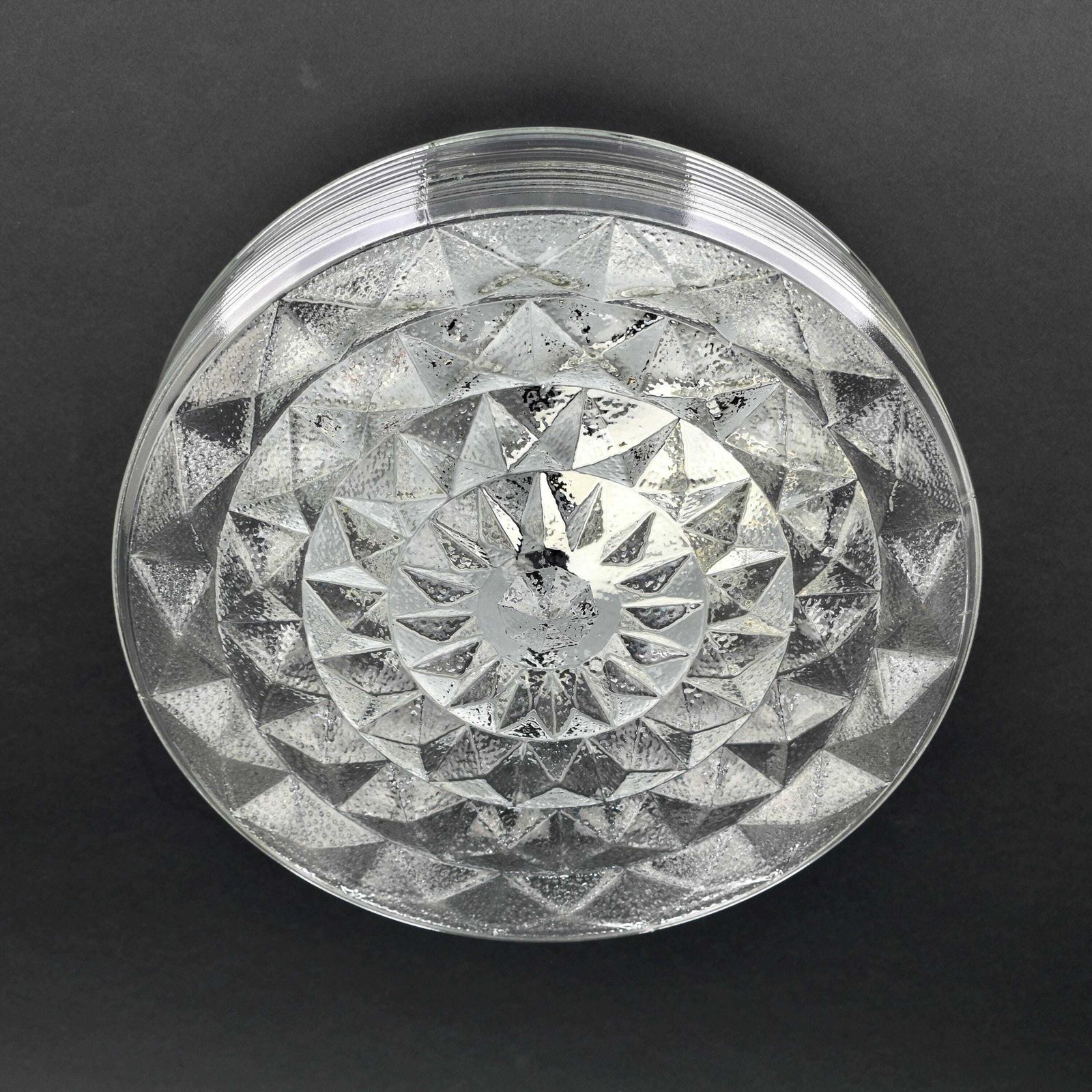 Italian Mid Century Modern Flush Mount Wall Sconce Glass Modernist Prisma | Vintage Retro Ceiling Light Lamp Square Pop Art Atomic Age Space photo Lighting