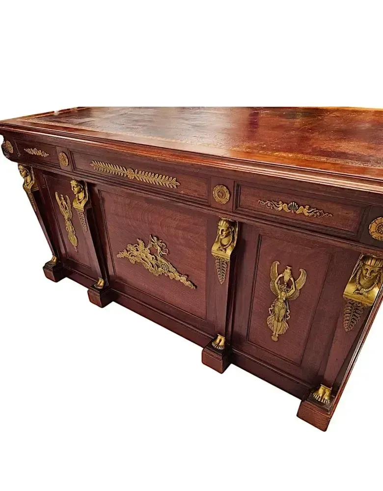 A Fabulous 19th Century French Empire Style Office Desk With Ormolu Mounts By Saddier Et Ses Fils Paris photo buy