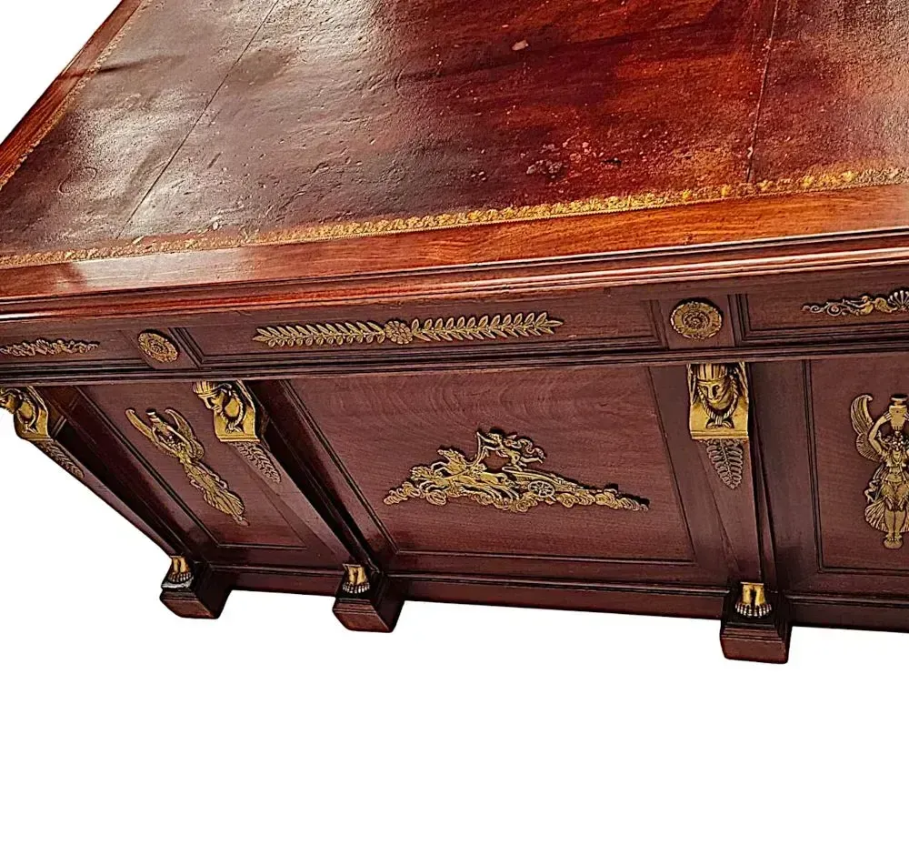 photo furniture A Fabulous 19th Century French Empire Style Office Desk With Ormolu Mounts By Saddier Et Ses Fils Paris