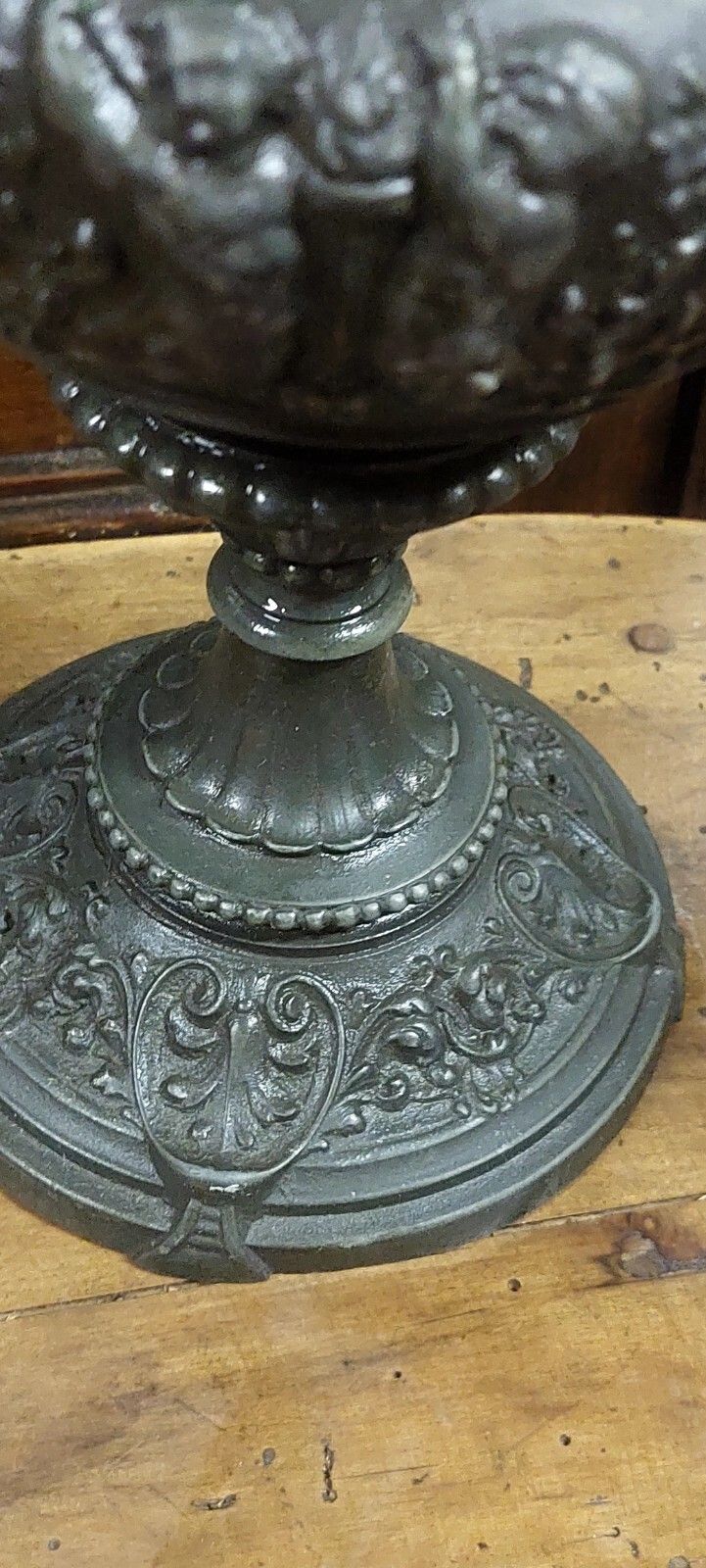 Antique Oil Light 19th Century Antimony Worked Glass Lamp photo 196.0