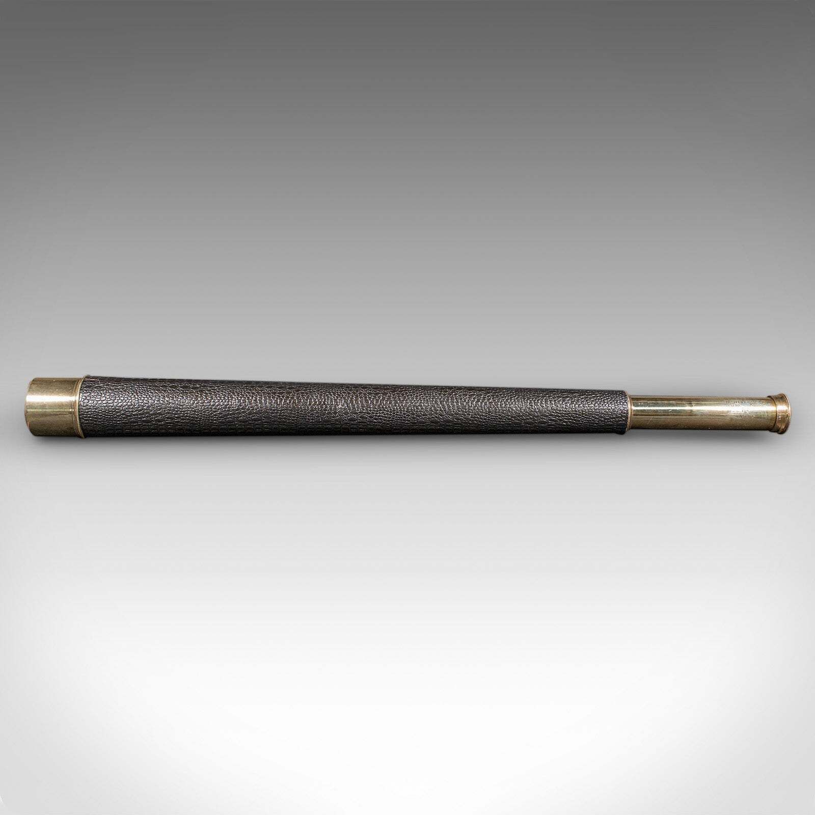 Large Vintage Wwii Telescope, English, Brass, Military Broad Arrow, Ottway & Co photo for sale