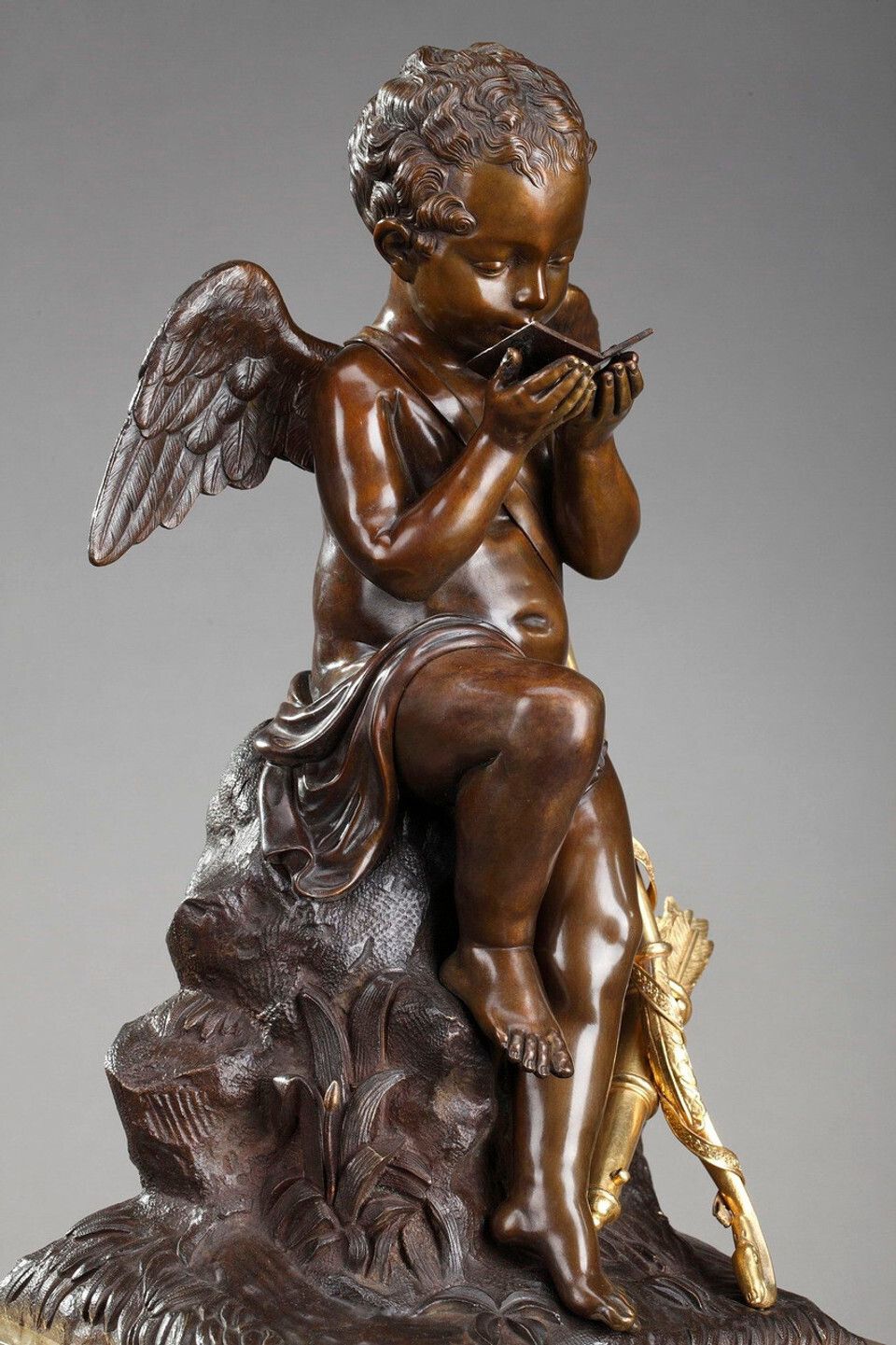 "Amour Lisant" Clock By Ledure Bronzier Et Hemon Horloger photo 3971.0