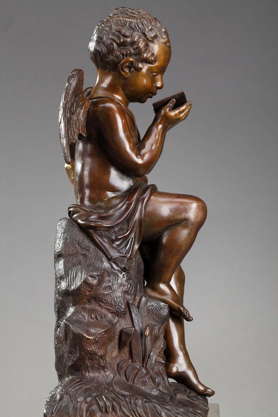 Art "Amour Lisant" Clock By Ledure Bronzier Et Hemon Horloger photo