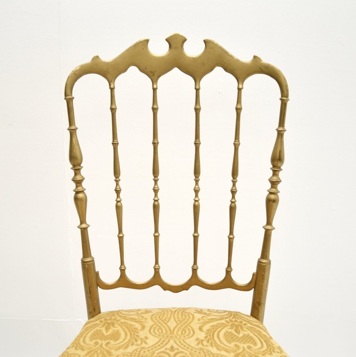 Pair Of Vintage Italian Chiavari Dining Chairs In Solid Brass photo Furniture