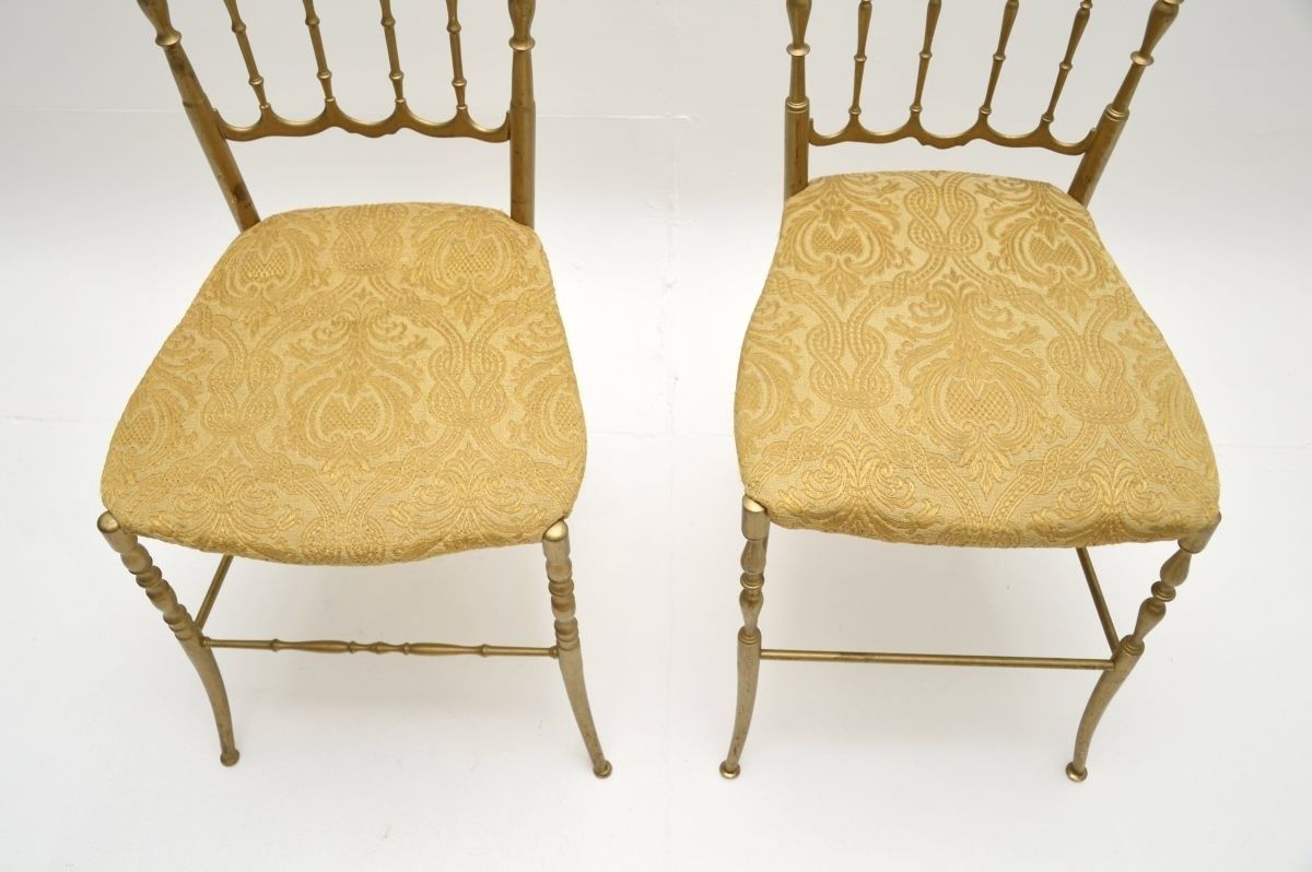 Pair Of Vintage Italian Chiavari Dining Chairs In Solid Brass photo 423.0
