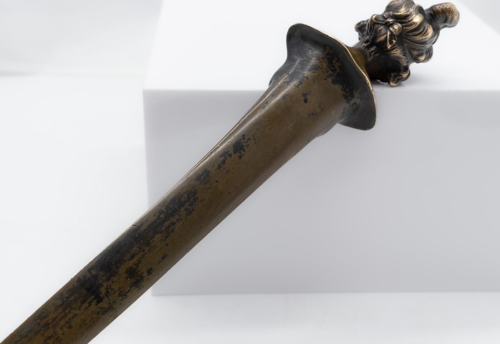 Art Nouveau Bronze Paper Knife Page Turner With Female Bust By Alexandre Caron Circa 1900 photo Home Decor