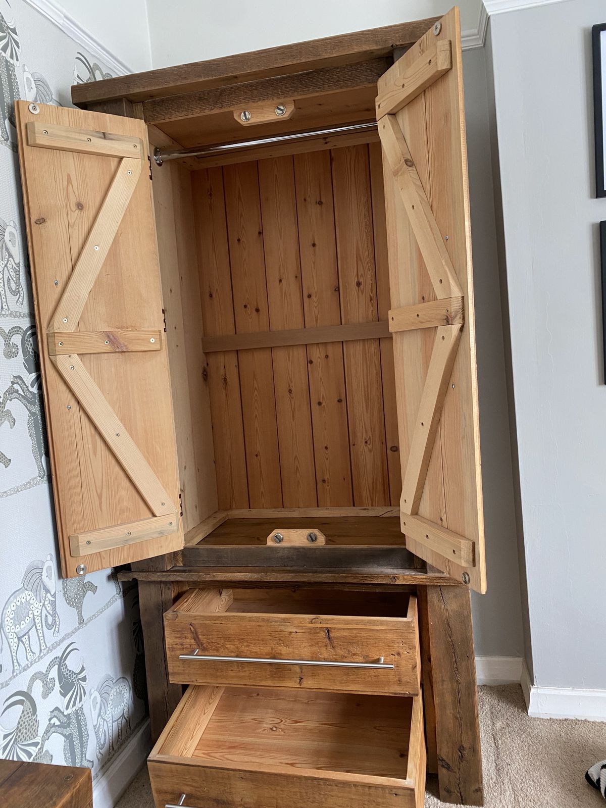 Solid Wood Handmade Gentlemans Wardrobe photo for sale