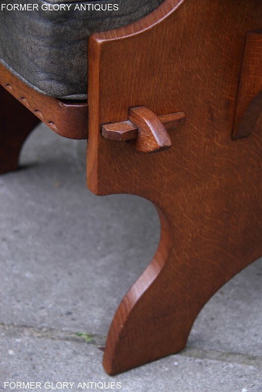 photo for sale A Rupert / Nigel Griffiths Carved Oak Derbyshire Wing Back Leather / Armchair