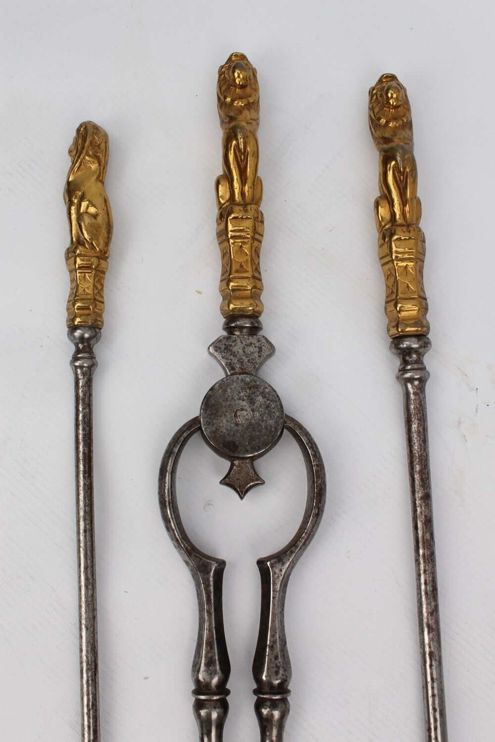 Set Of Victorian Steel Fire Tools photo for sale