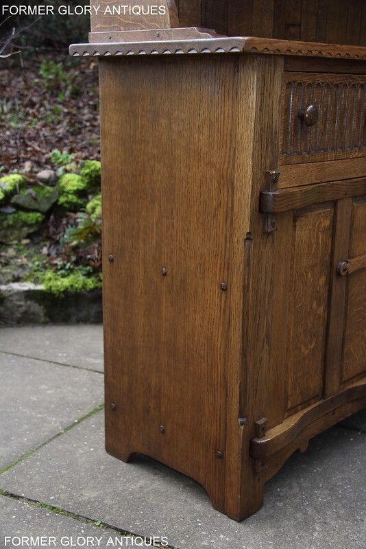 A Rupert / Nigel Griffiths Monastic Carved Oak Derbyshire Dresser / Sideboard photo vintage