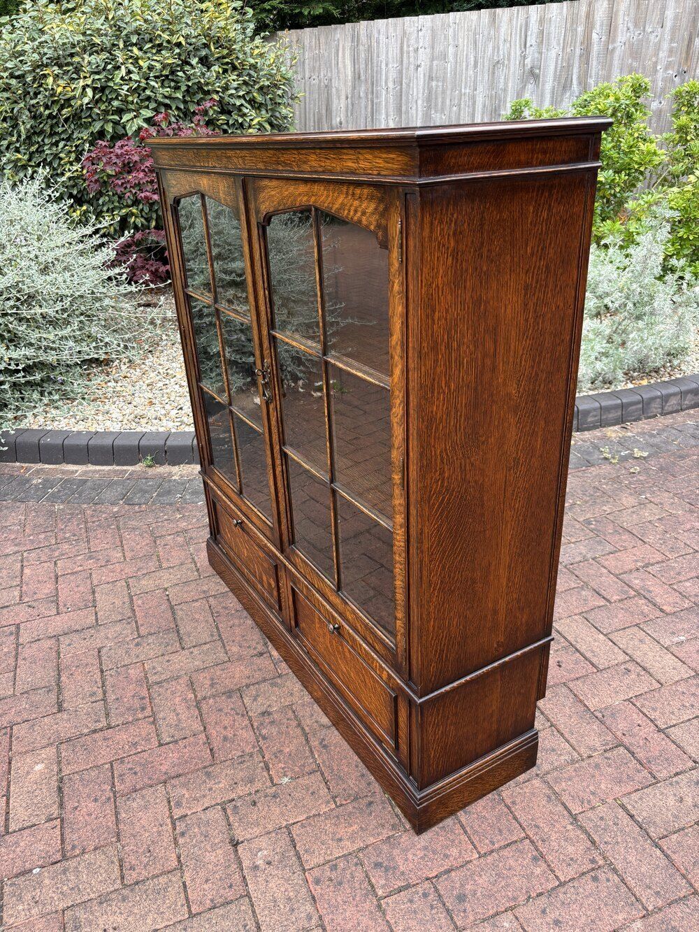 Early 20th Century Oak Glazed Bookcase photo for sale