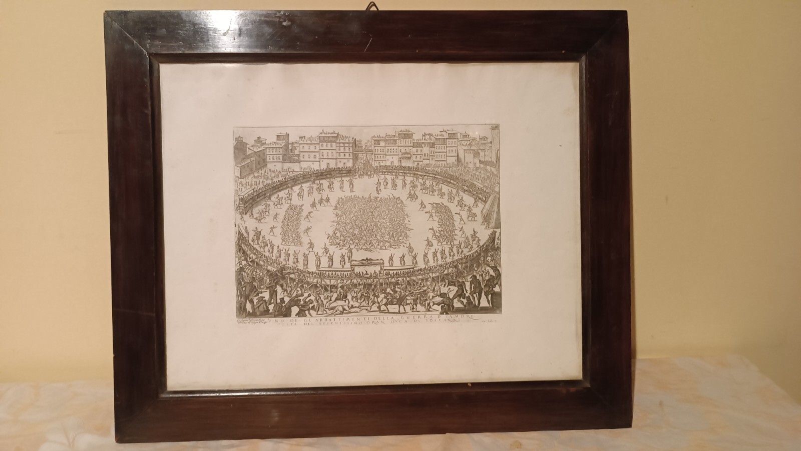 Antique Print Exhibition Of The War Of Love Feast Of Ser.Mo Grand Dvca Di Tocana