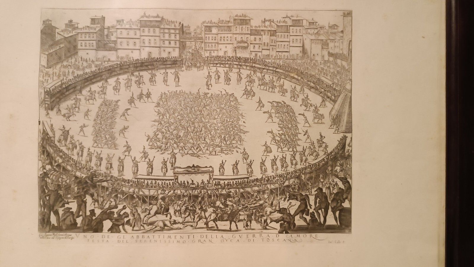 Antique Print Exhibition Of The War Of Love Feast Of Ser.Mo Grand Dvca Di Tocana photo for sale