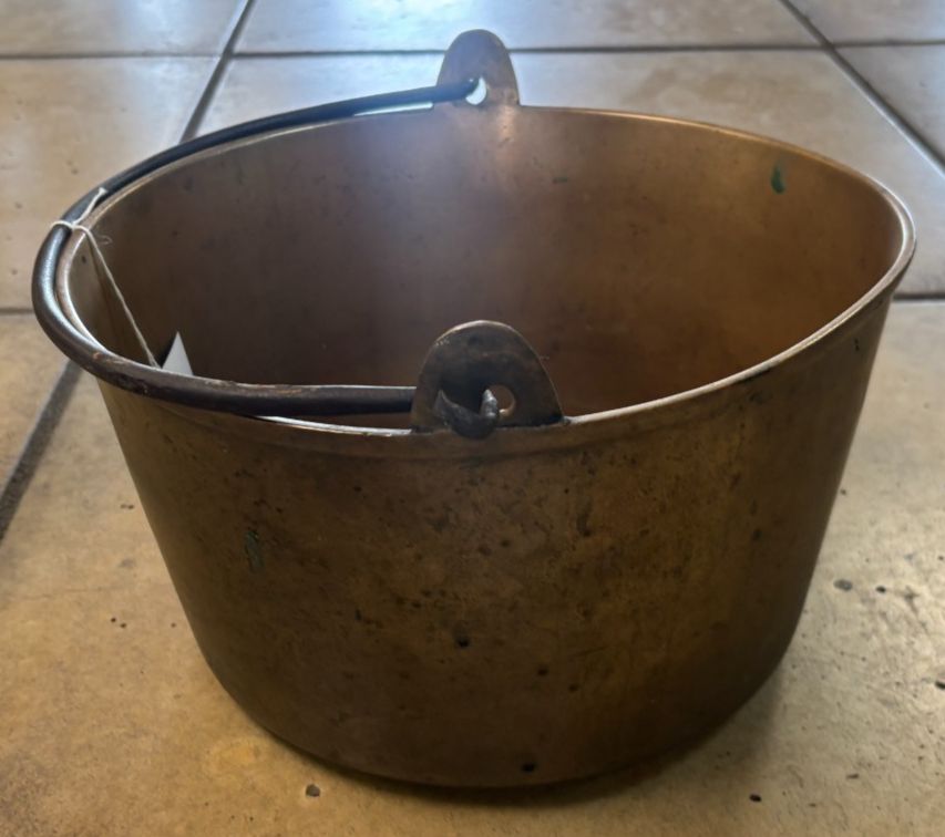 Vintage Late 18th/Early 19th Century Bronze Jam/Preserve Cooking Pot With Handle photo Home Decor