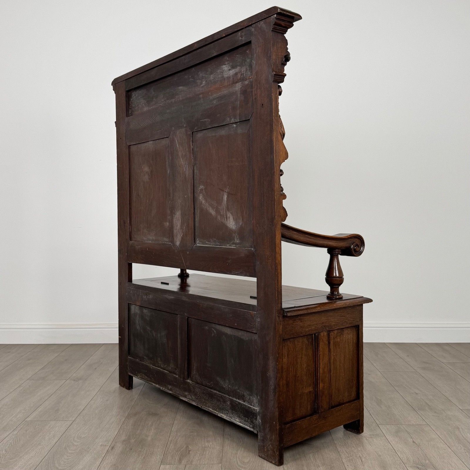Antique 19th Century Finest Quality Carved Oak Settle photo buy