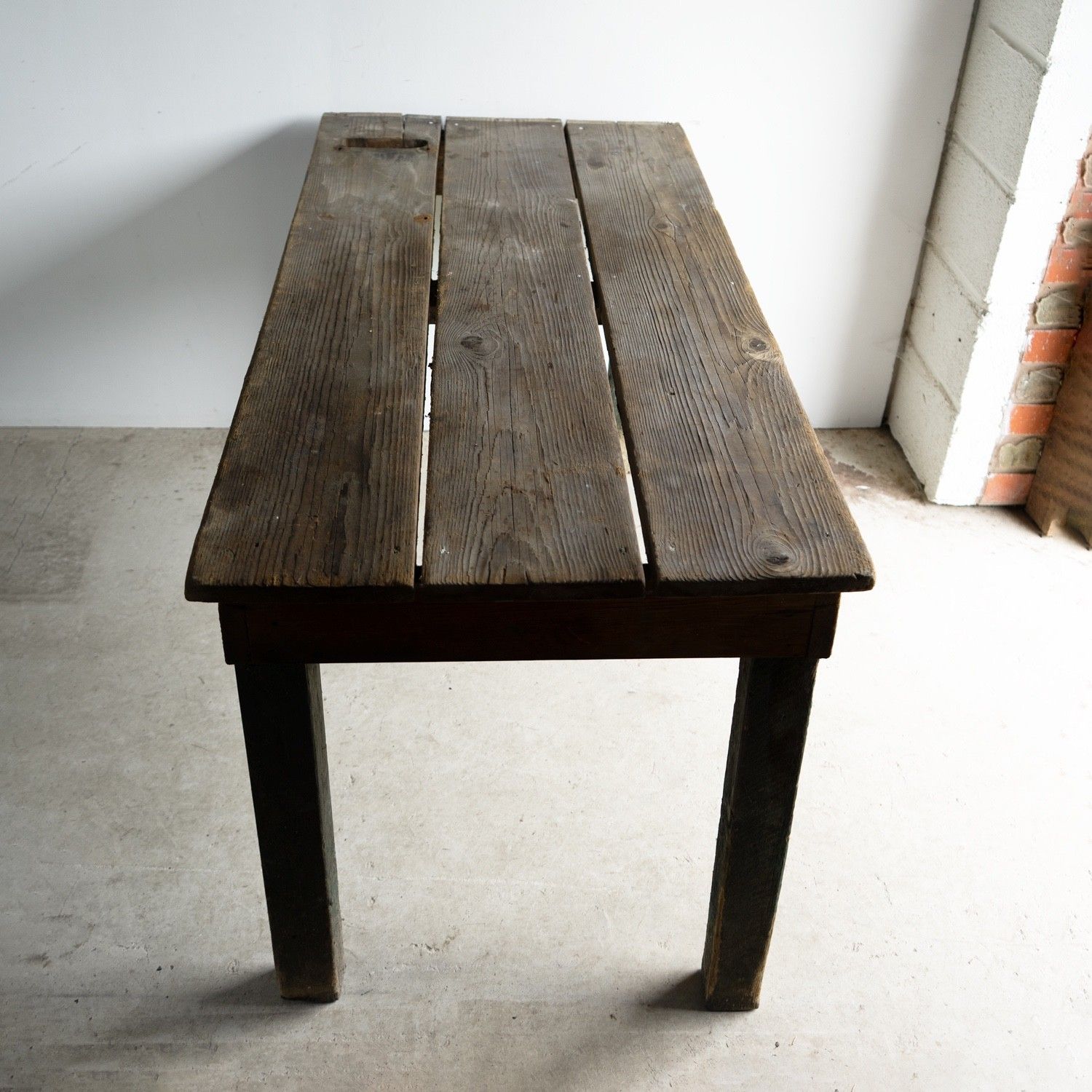 Antique Weathered Pine Mill Table/Dining Table, Northern British, 19th Century photo vintage