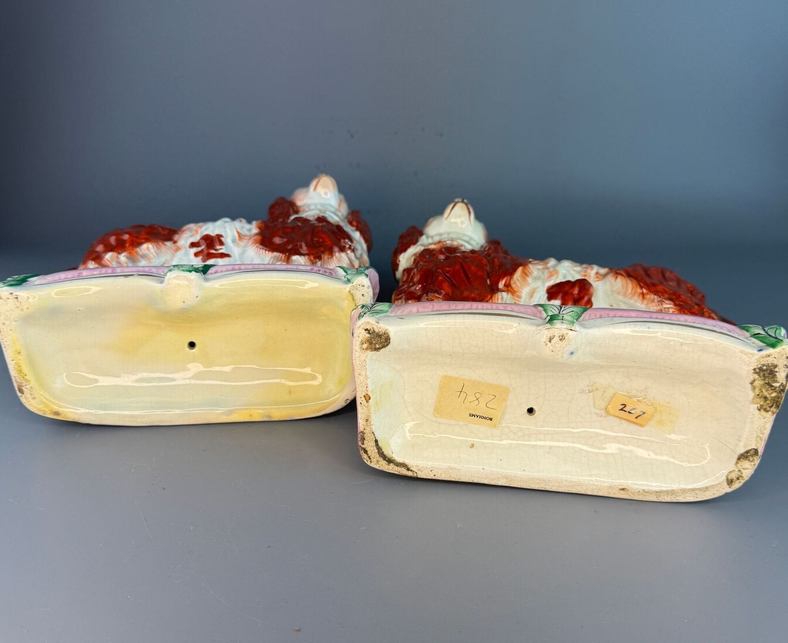 Majesty & Grace, A Good Pair Of Staffordshire Spaniels Circa 1845 photo vinterior