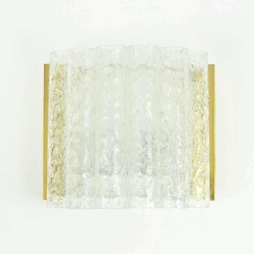 Pair Of Mid Century Modern Murano Ice Glass Wall Lights From Doria, Germany, 1960s photo furniture
