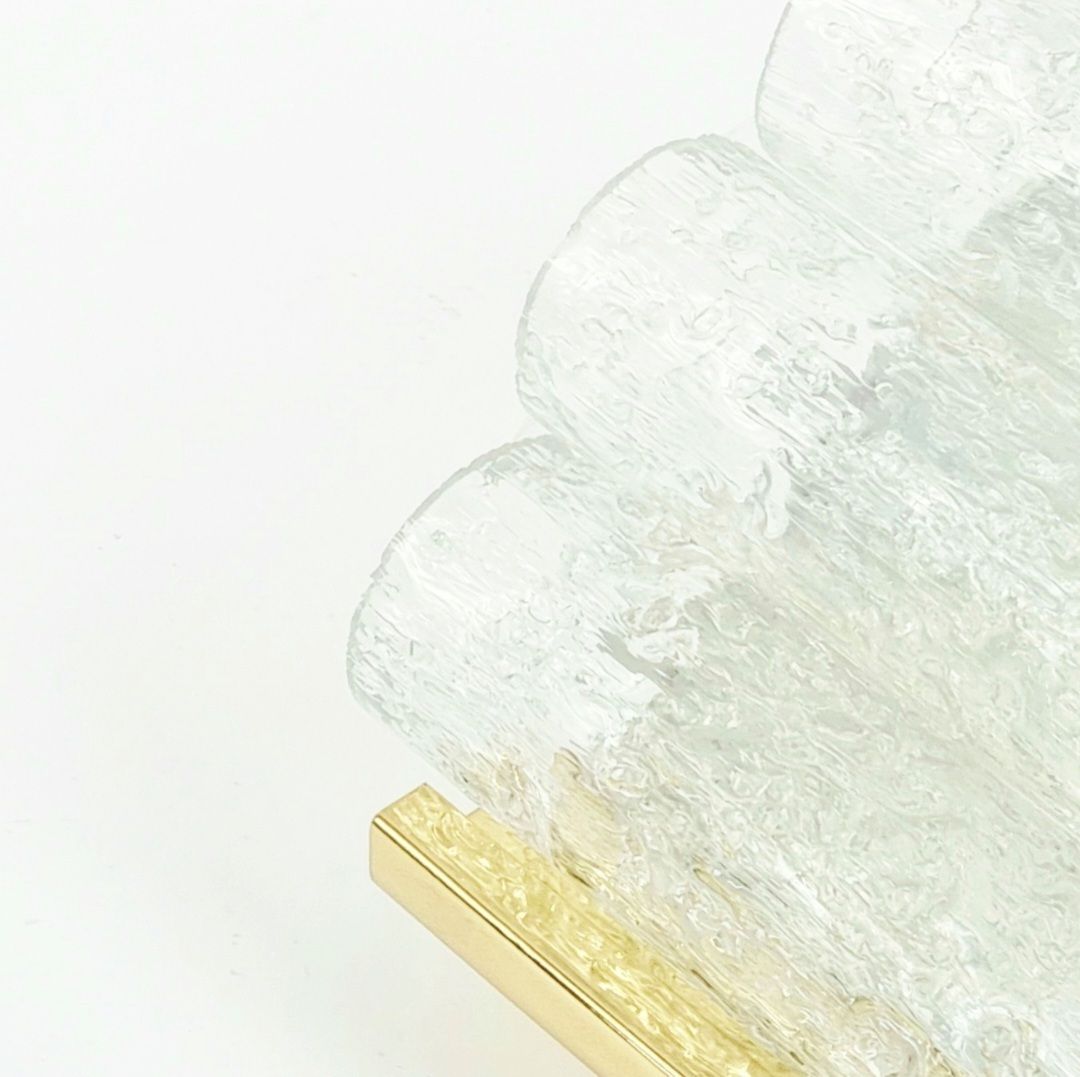 Pair Of Mid Century Modern Murano Ice Glass Wall Lights From Doria, Germany, 1960s photo Lighting