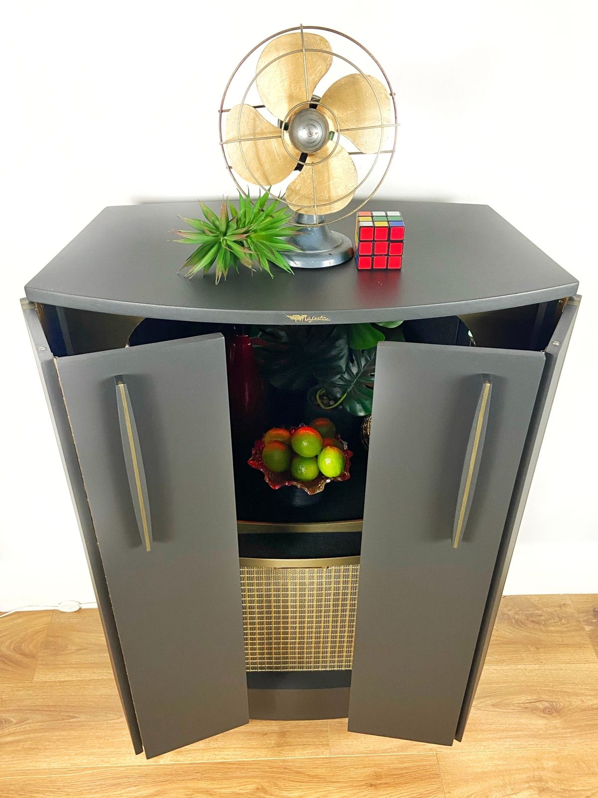 Cocktail Cabinet, Bespoke Unique Conversion From A 1950’s Majestic Vintage Tv photo vintage