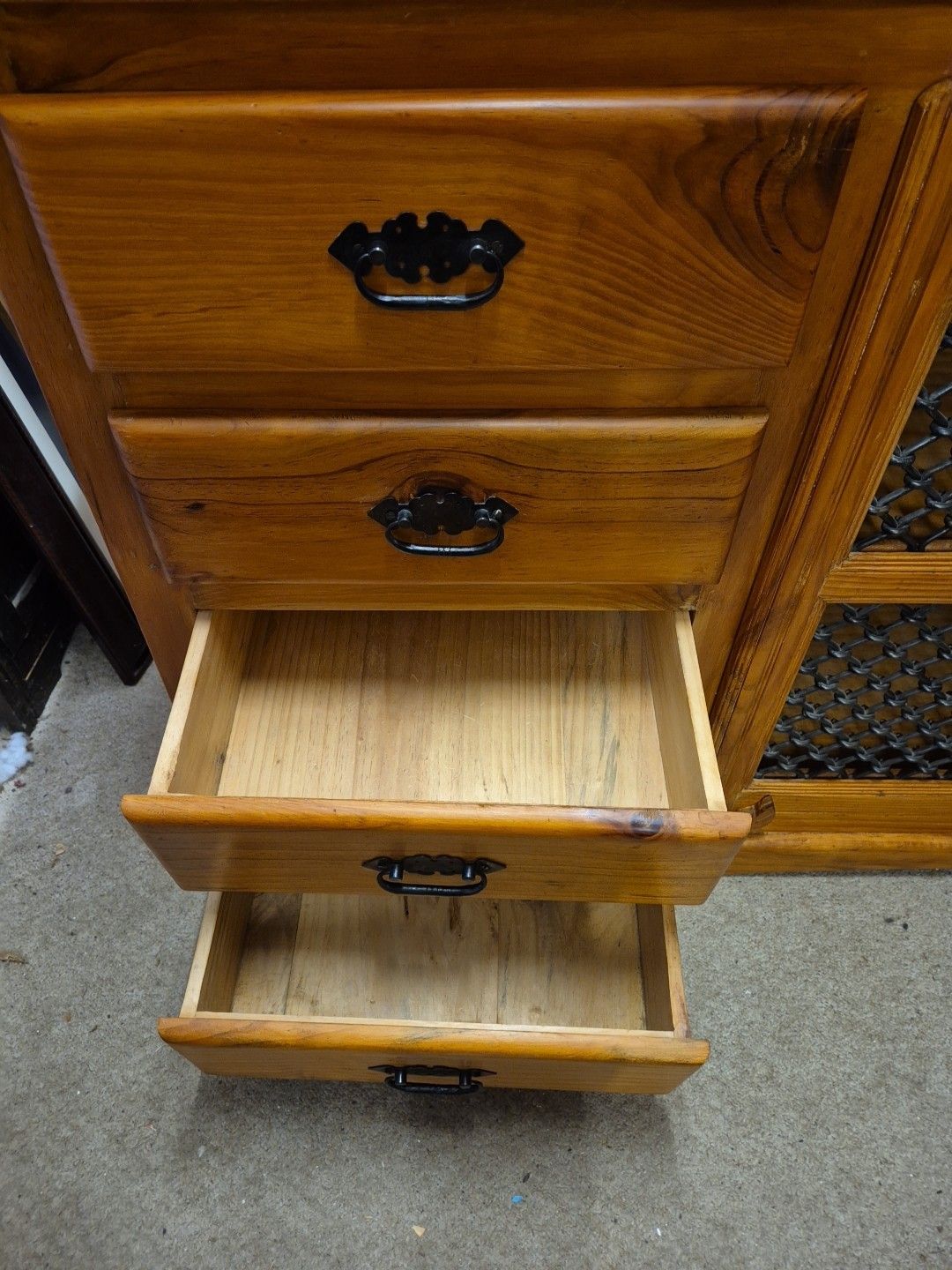 Gorgeous Solid Wood & Cast Iron Cupboard/Sideboard With 4 Drawers photo 210.0