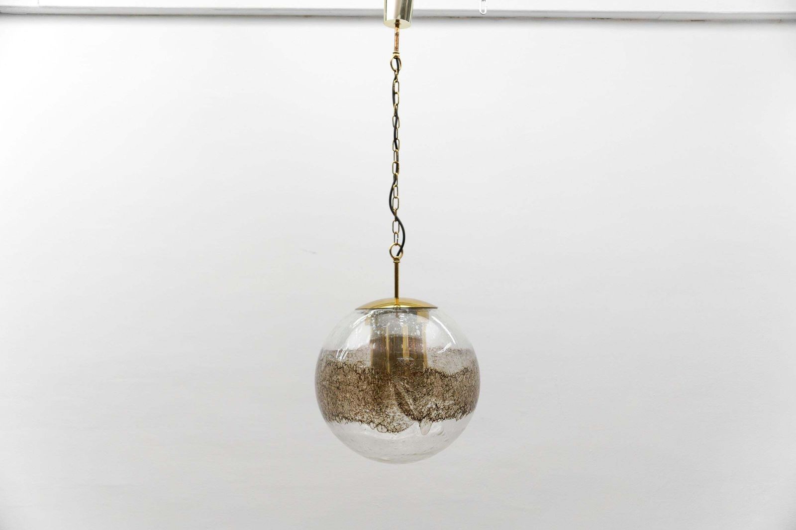 Lovely Murano Glass Ball Pendant Lamp   1960s Germany photo furniture