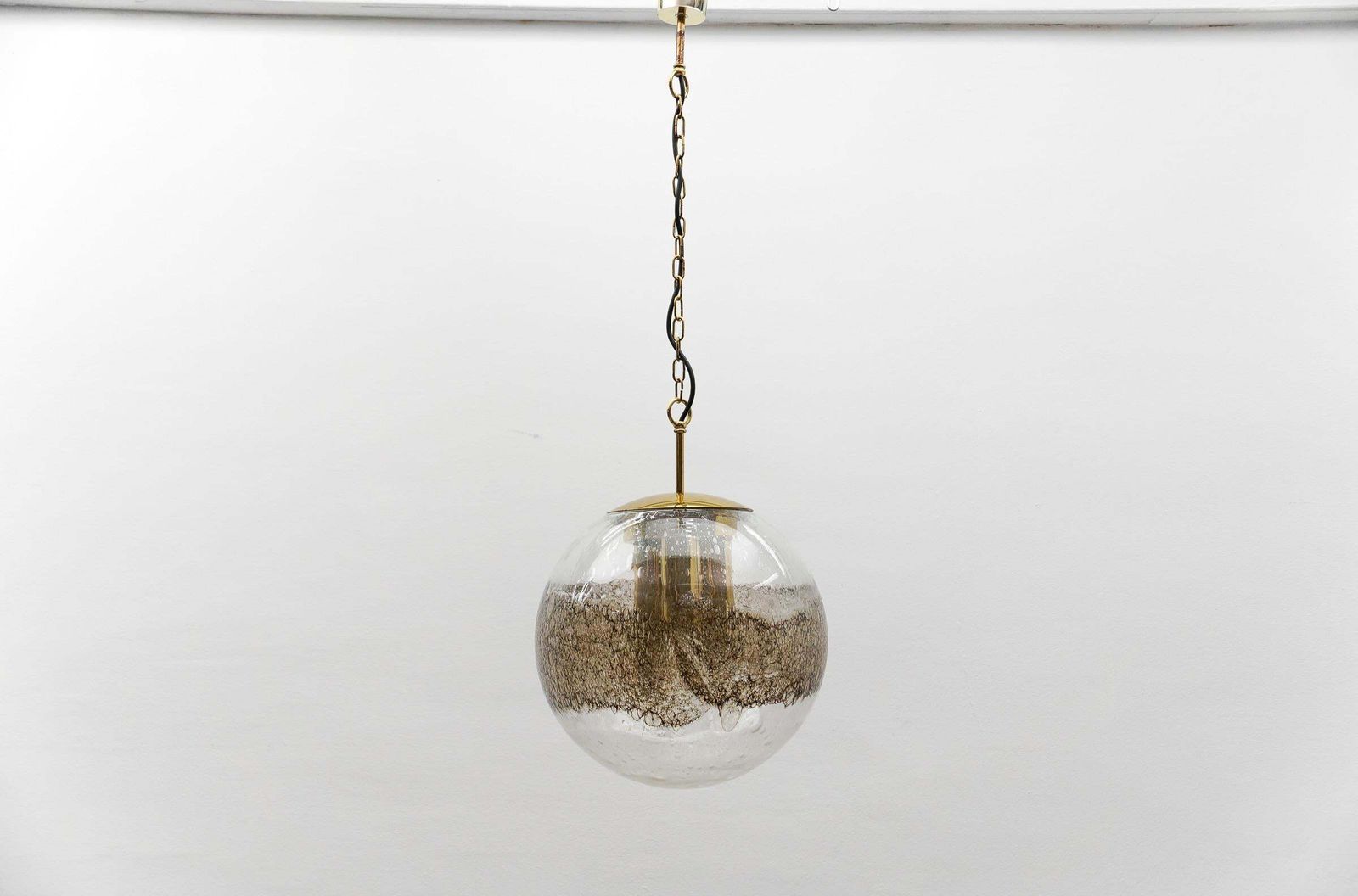 Lovely Murano Glass Ball Pendant Lamp   1960s Germany photo for sale