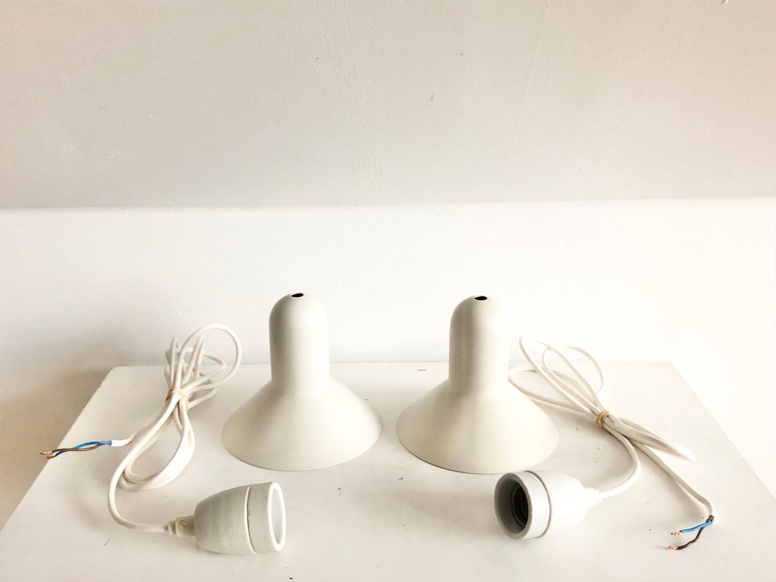 Original 1980s Minimalist Danish “Confetti” Ceiling Lamps In White   Design By Claus Bonderup For Focus, Denmark photo 91.0