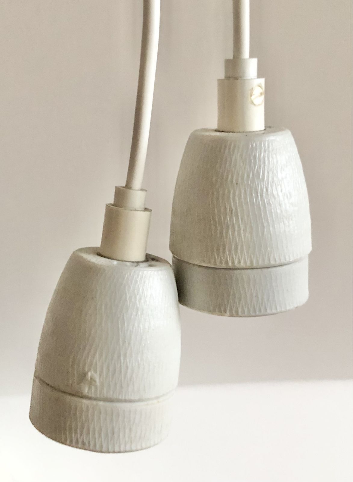 Original 1980s Minimalist Danish “Confetti” Ceiling Lamps In White   Design By Claus Bonderup For Focus, Denmark photo vinterior