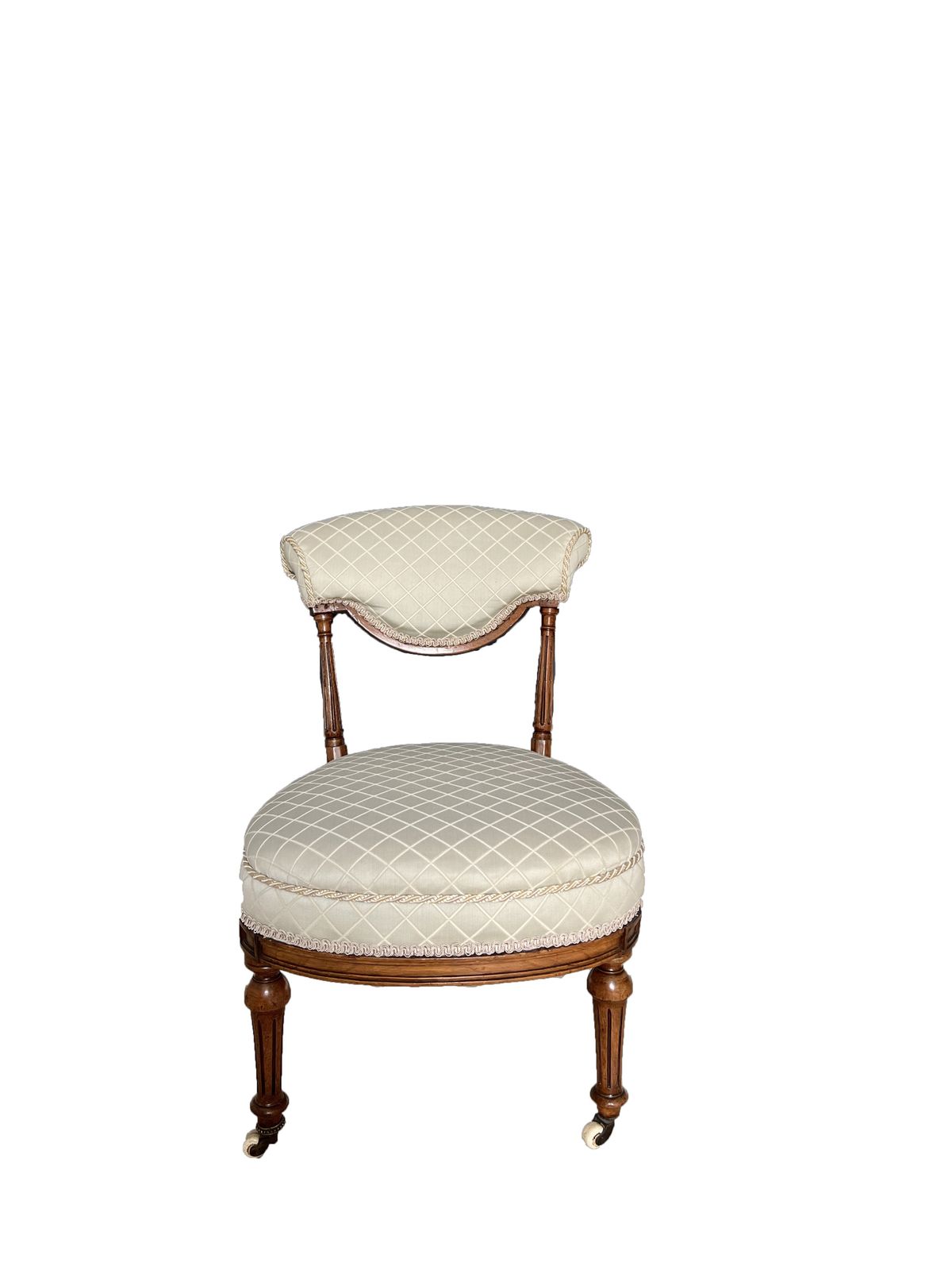 Antique Victorian Mahogany Small Bedroom Chair On Castors photo Furniture
