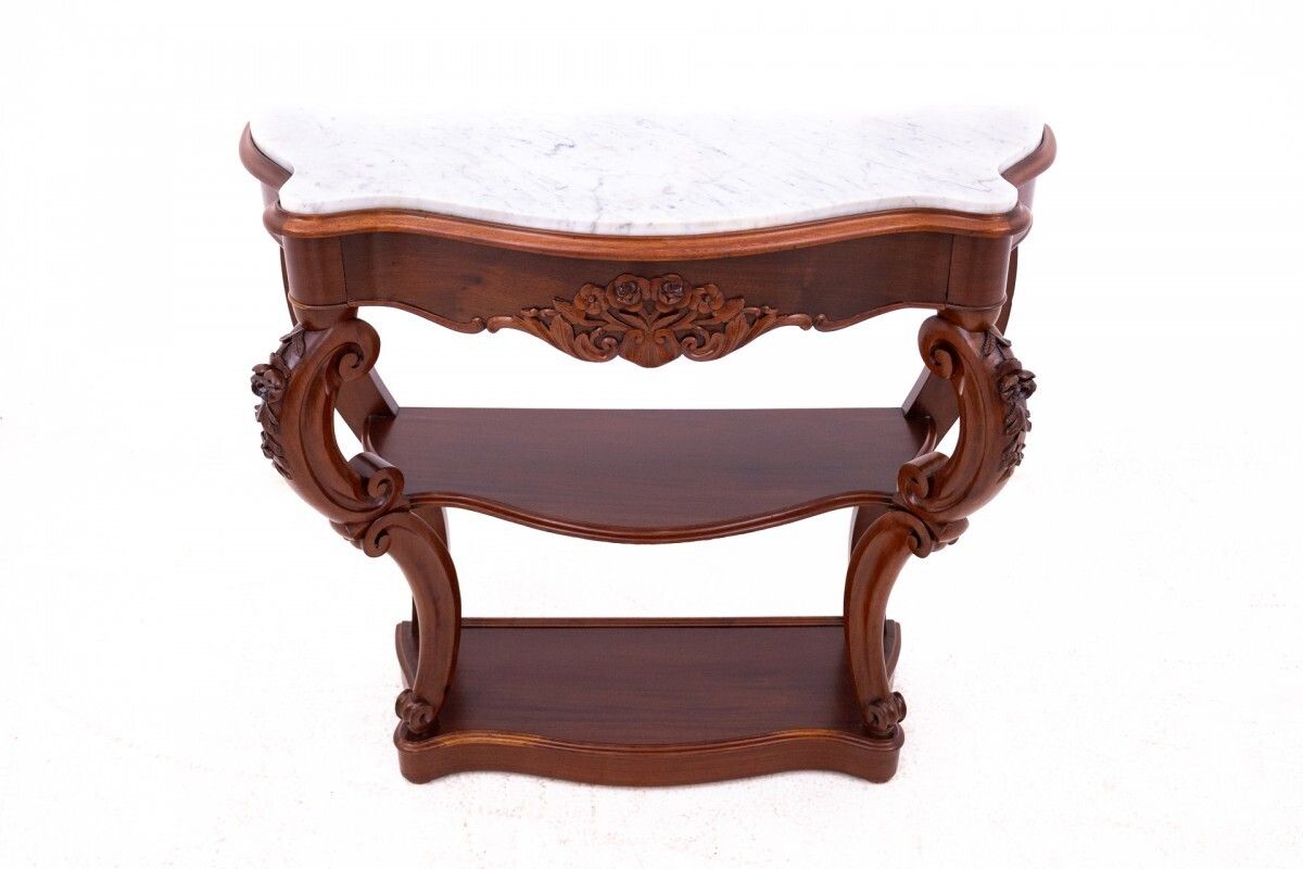 Mahogany Console With Marble Top, France, Circa 1880. After Renovation.