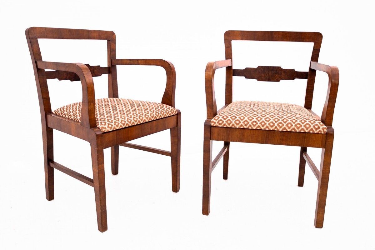 Pair Of Art Deco Armchairs From The 1940s, Poland. photo furniture