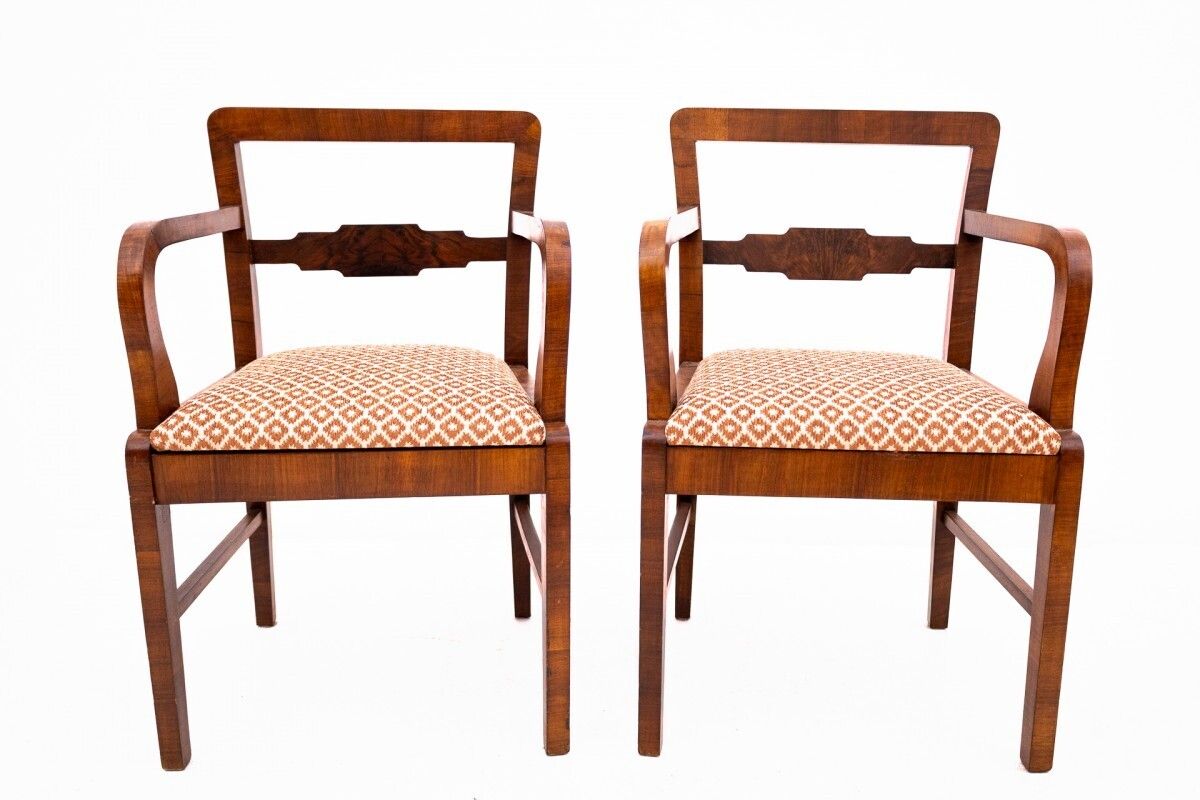 Pair Of Art Deco Armchairs From The 1940s, Poland. photo Furniture