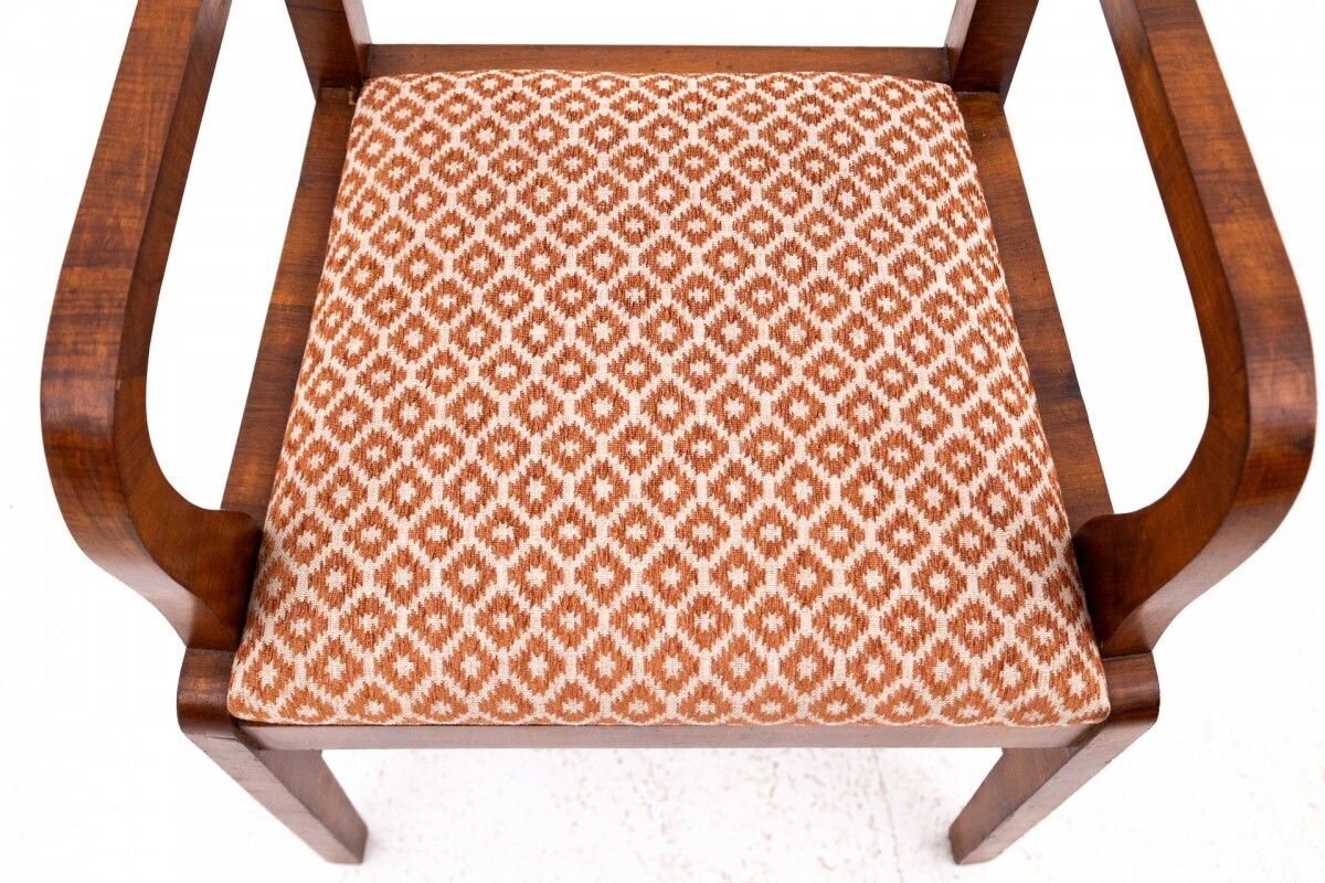 Furniture Pair Of Art Deco Armchairs From The 1940s, Poland. photo