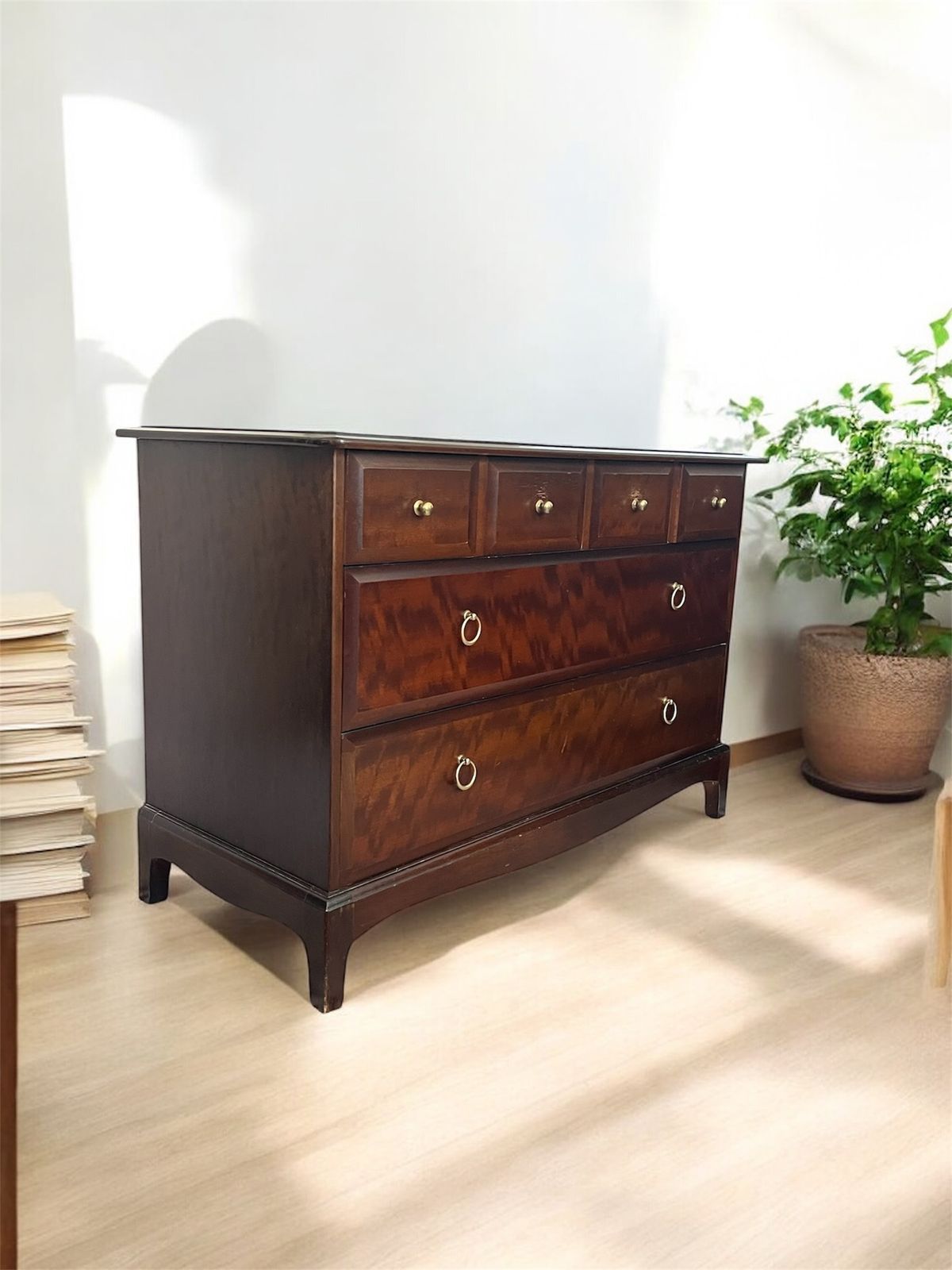 photo for sale Mid Century Stag Mahogany Chest Of Drawers