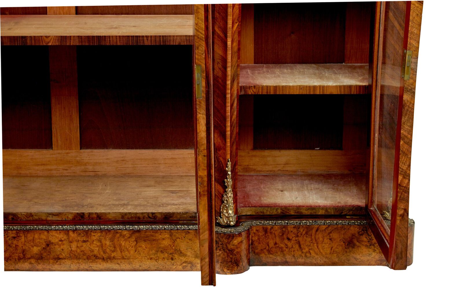 Furniture High Victorian Inlaid Burr Walnut Credenza With Mirror photo