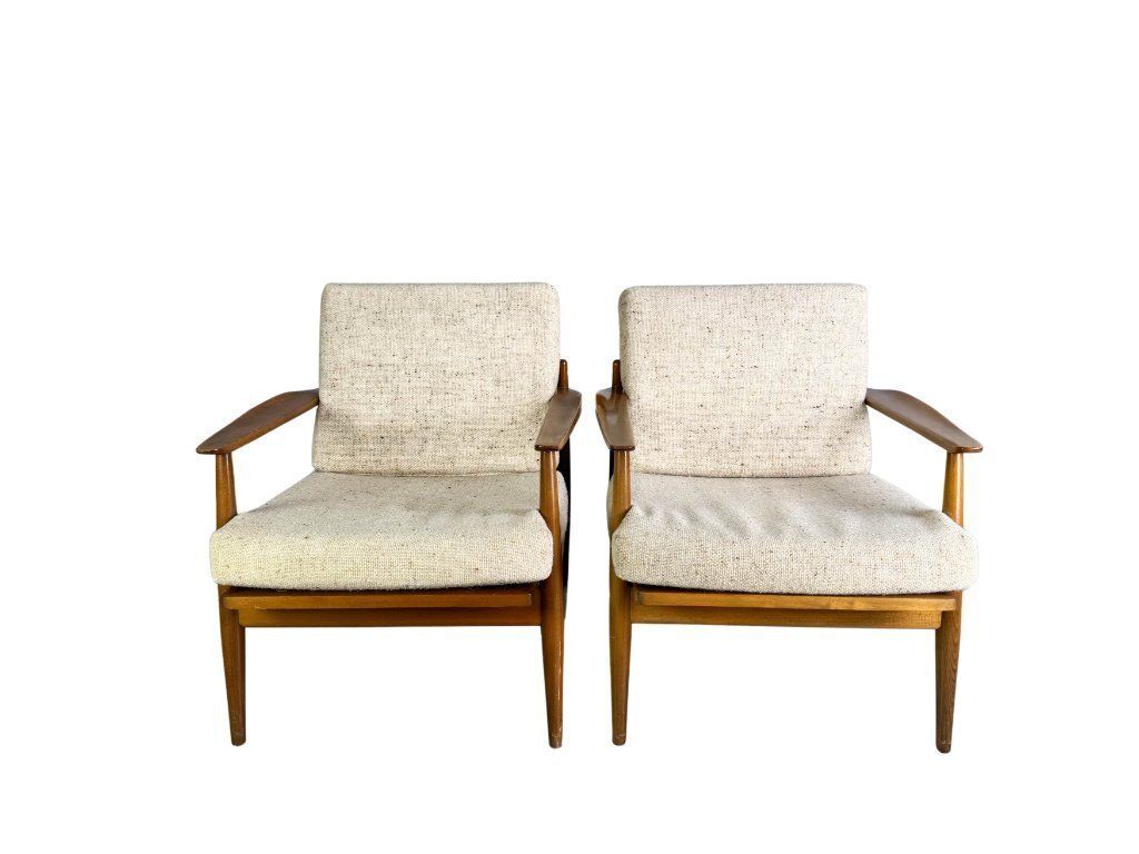 2x Midcentury Easy Chair Light Vintage 1960s Lounge Chair